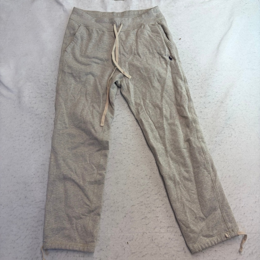 Polo Ralph Lauren Sweatpants Womens Small Gray Fleece Drawstring Ankle